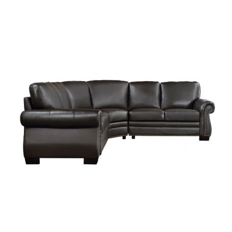 Wareham Dark Brown Leather Sectional 9289