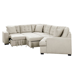 Logansport Beige Sectional with Pull out Bed 9401