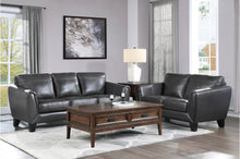 Load image into Gallery viewer, Spivey Dark Gray Leather Sofa and Loveseat 9460
