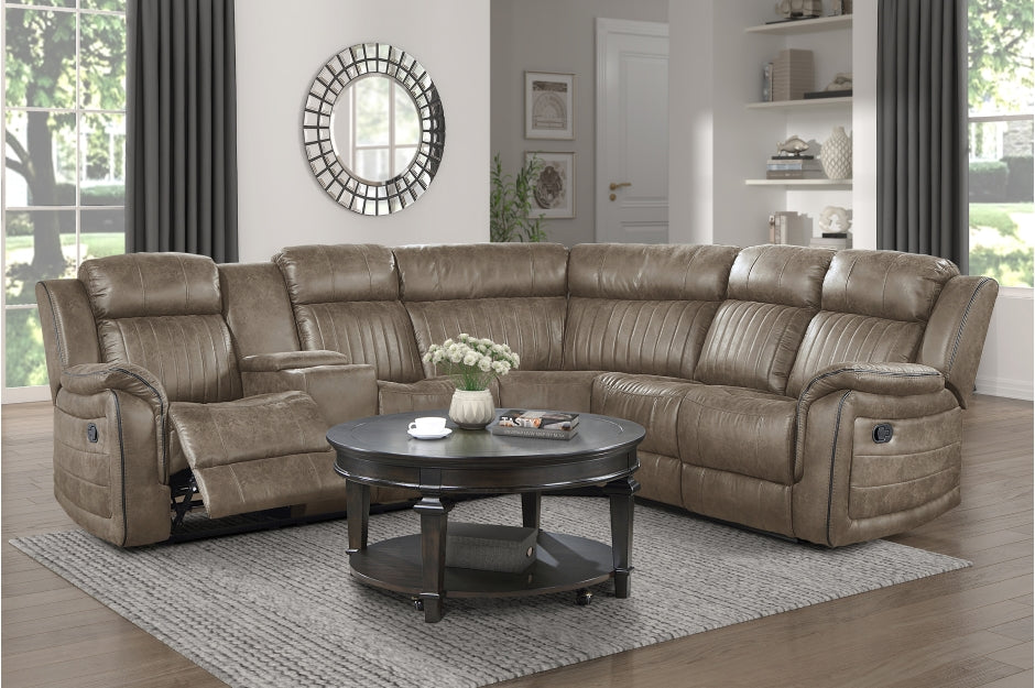 Centeroak Sandy Brown Reclining Sectional 9479