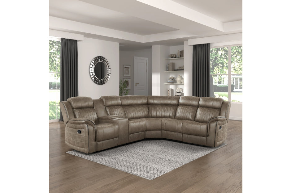 Centeroak Sandy Brown Reclining Sectional 9479