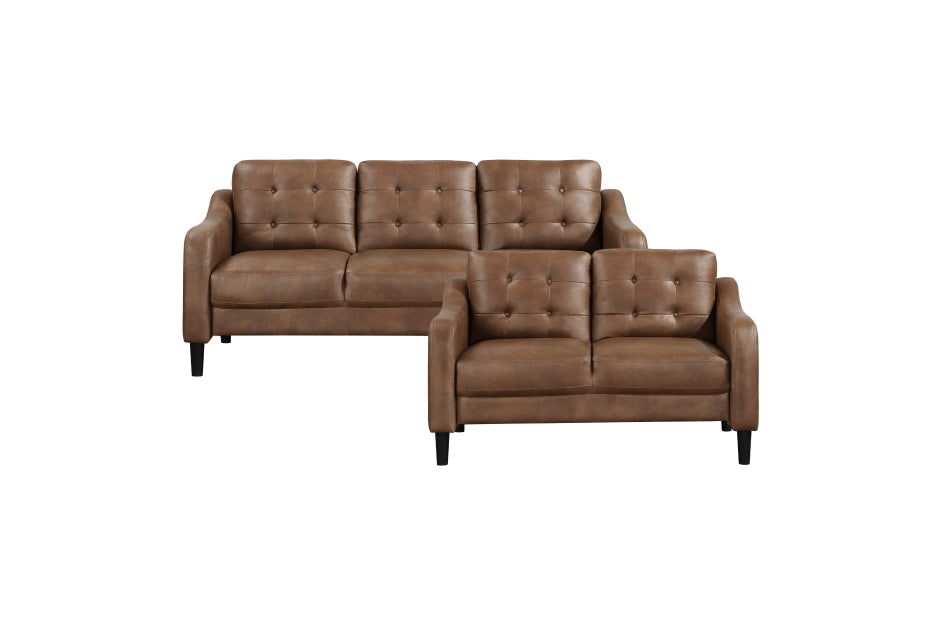 Mallory Brown Microfiber Sofa and Loveseat