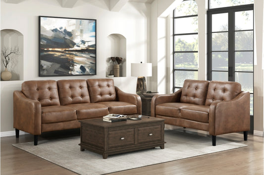 Mallory Brown Microfiber Sofa and Loveseat