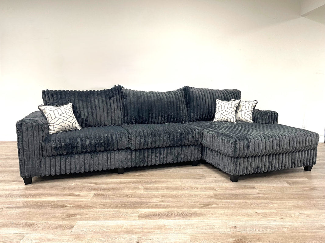 Charcoal Velvet OVERSIZED 135" Sectional 9500