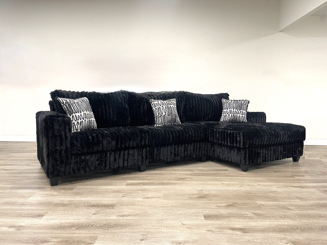 Black Velvet OVERSIZED 135" Sectional 9500