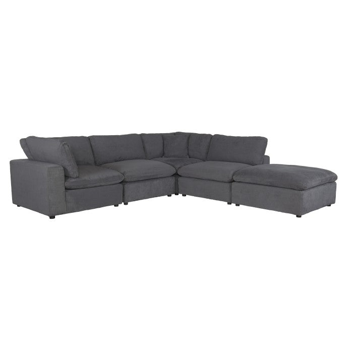 Guthrie Grey  Modular 5pc Sectional with Ottoman 9546