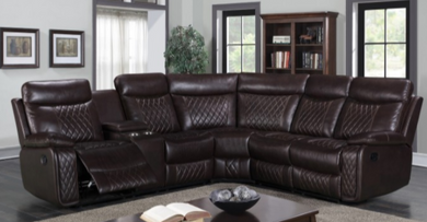 Socorro Brown Reclining Sectional 9599