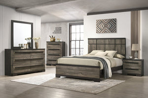 Remington Brown/Grey Finish Panel Bedroom Set B8160