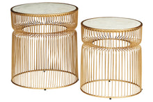 Load image into Gallery viewer, Vernway White/Gold Finish Accent Table, (Set of 2)  A4000250