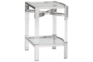 Chaseton Clear/Silver Finish Accent Table   A4000334