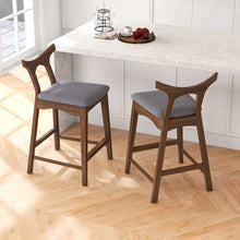 Load image into Gallery viewer, Hester Solid Wood Upholstered Square Bar Chair (Set Of 2)