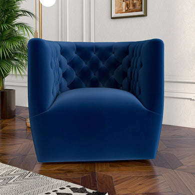 Delaney Blue Mid-Century Modern Swivel Chair