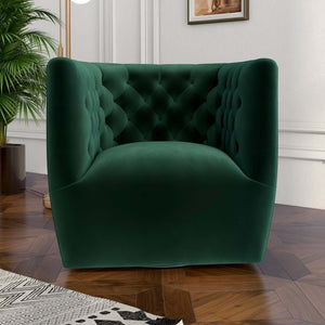Delaney Green Mid-Century Modern Swivel Chair