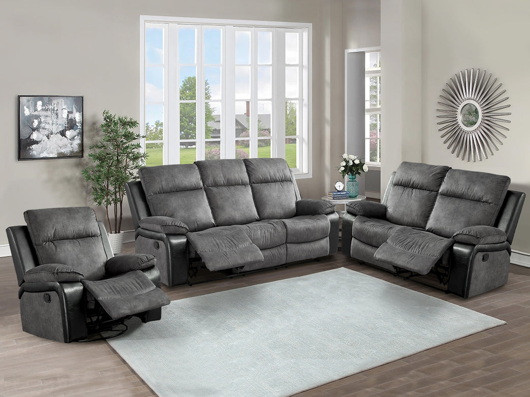 Woodsway Gray Reclining Sofa and Loveseat 64504