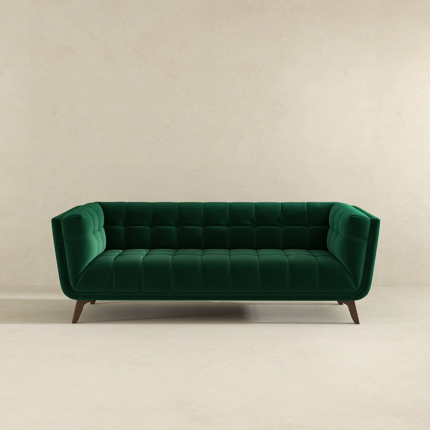 Addison 86" Green Velvet Modern Sofa