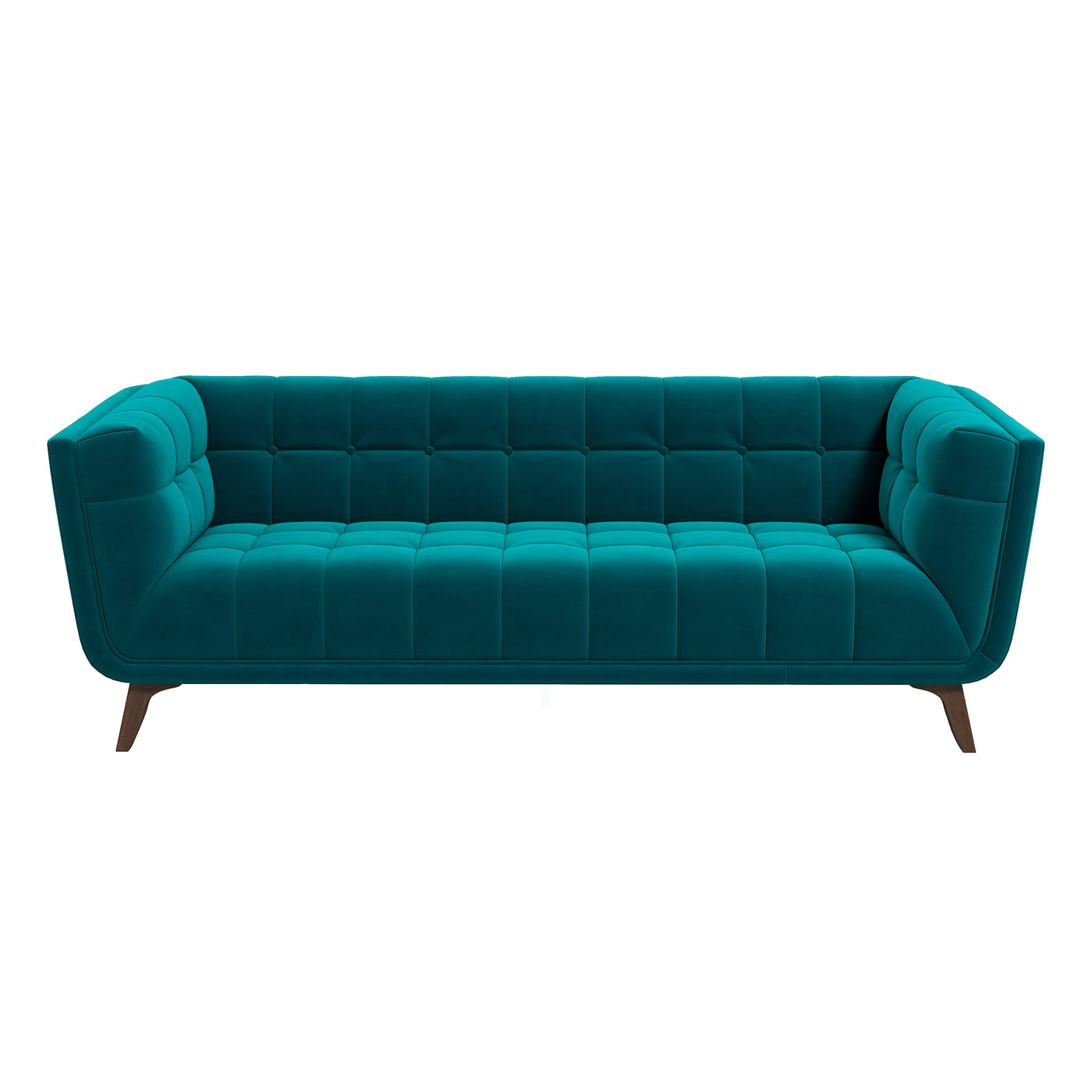 Addison 78" Teal Velvet Modern Sofa