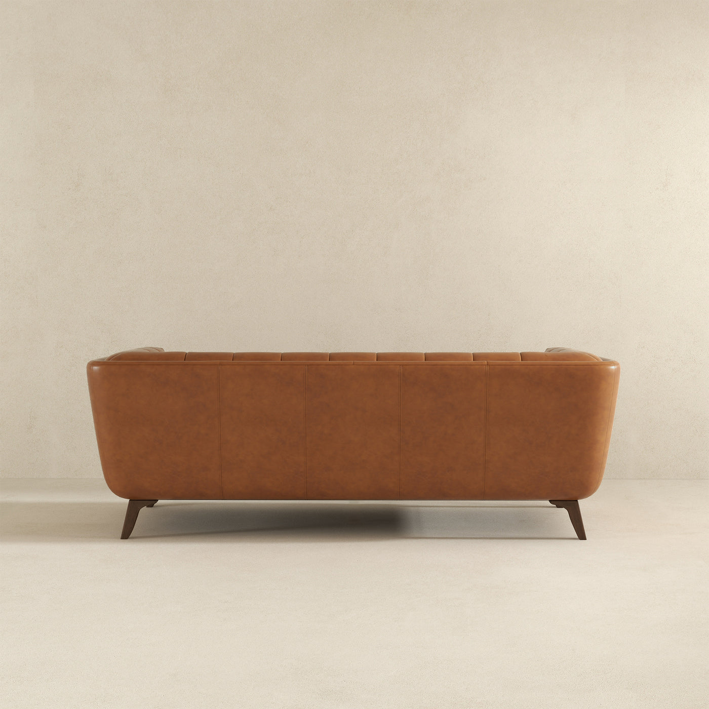 Addison 86" Cognac Genuine Leather Modern Sofa