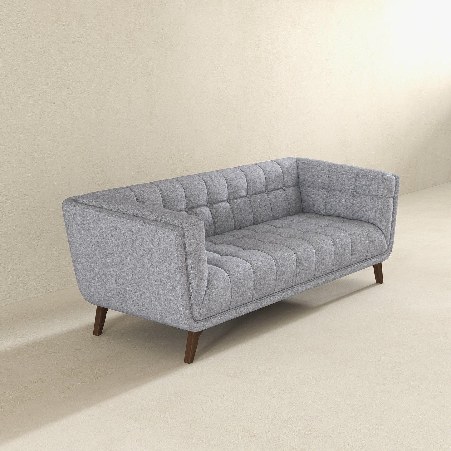 Addison 86" Light Grey Linen Modern  Sofa