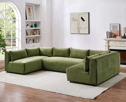 Aleny 140" Green Modular Corner Sectional