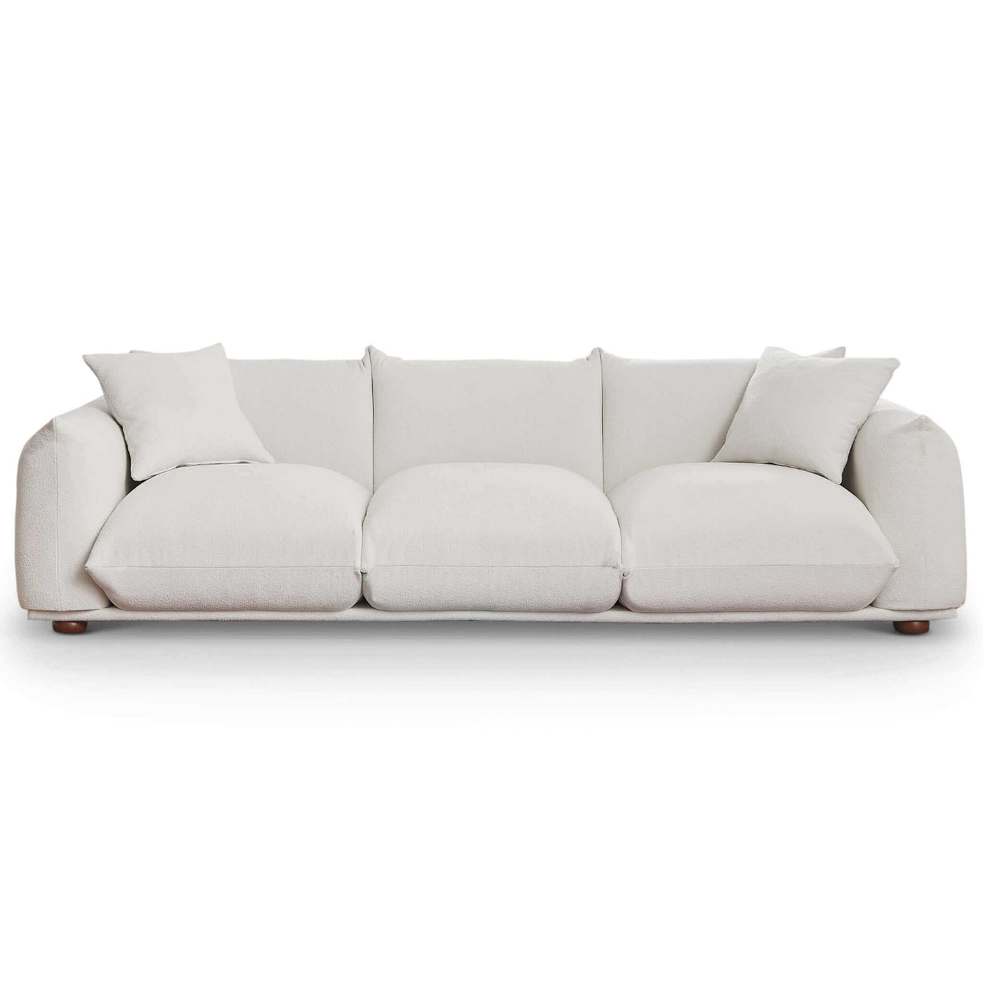 Kely Cream Mid-Century Modern 100'' Boucle Upholstered Sofa