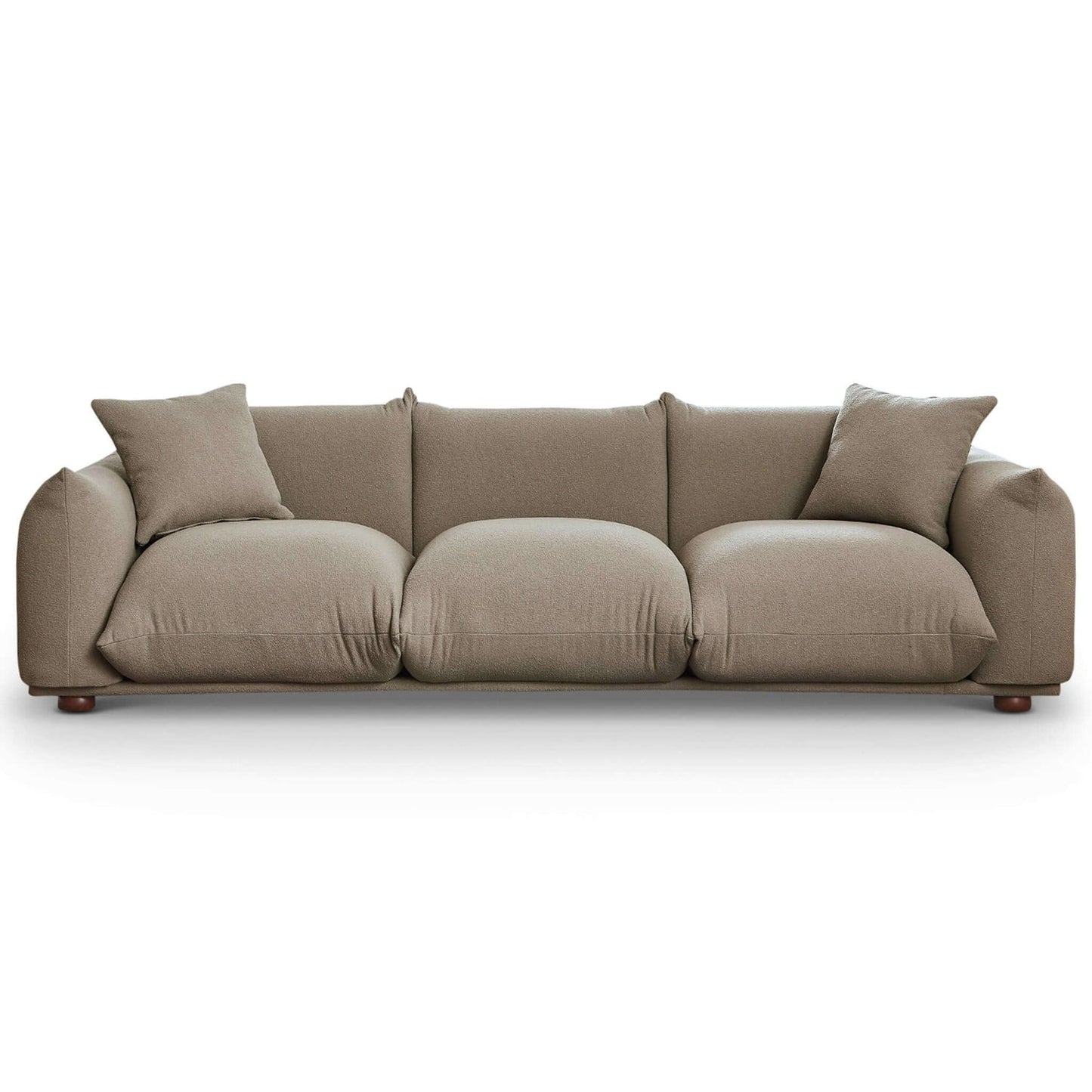 Kely Mocha Mid-Century Modern 100'' Boucle Upholstered Sofa