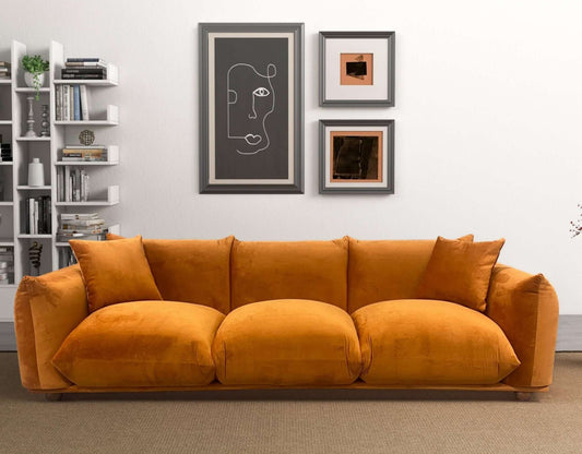 Arlo Burnt Orange Velvet Sofa