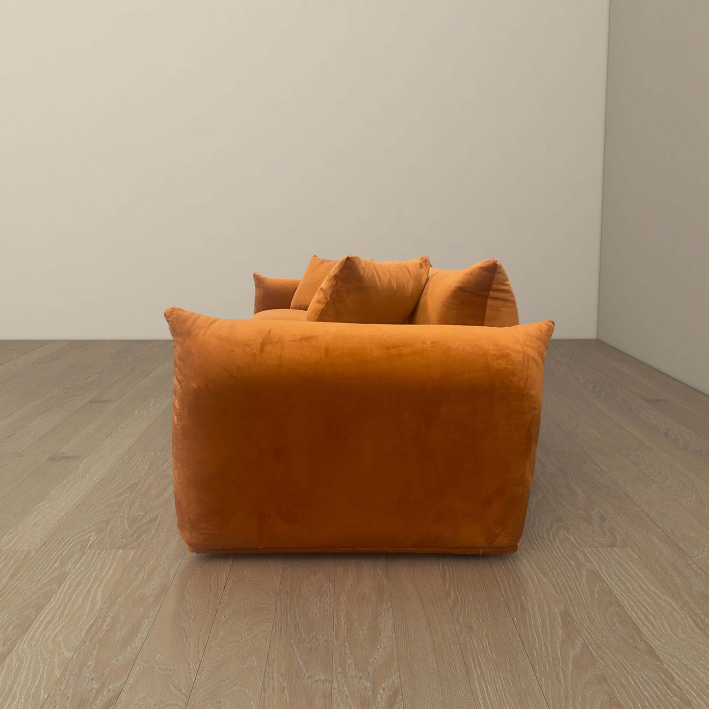 Arlo 100" Burnt Orange Velvet Sofa