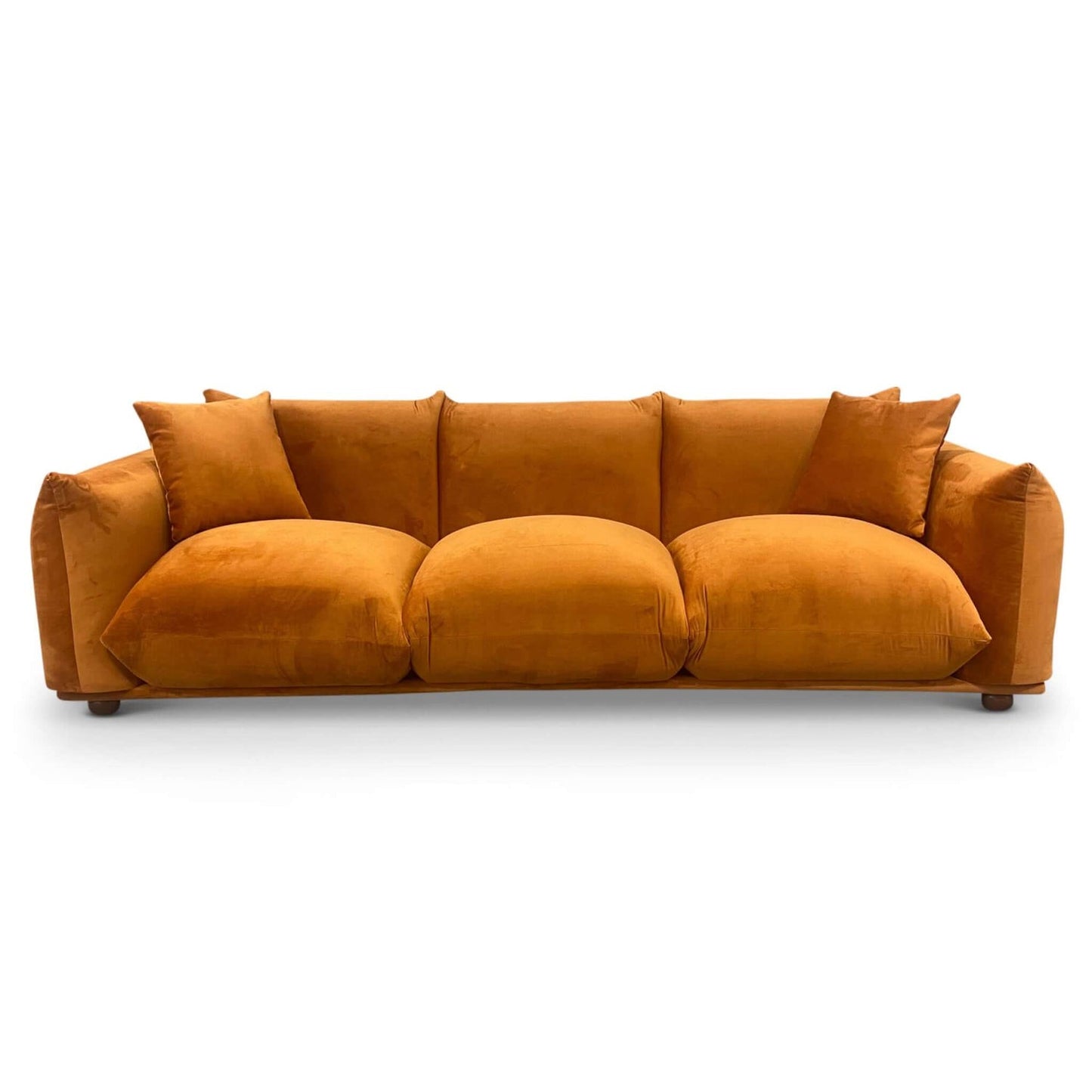 Arlo 100" Burnt Orange Velvet Sofa