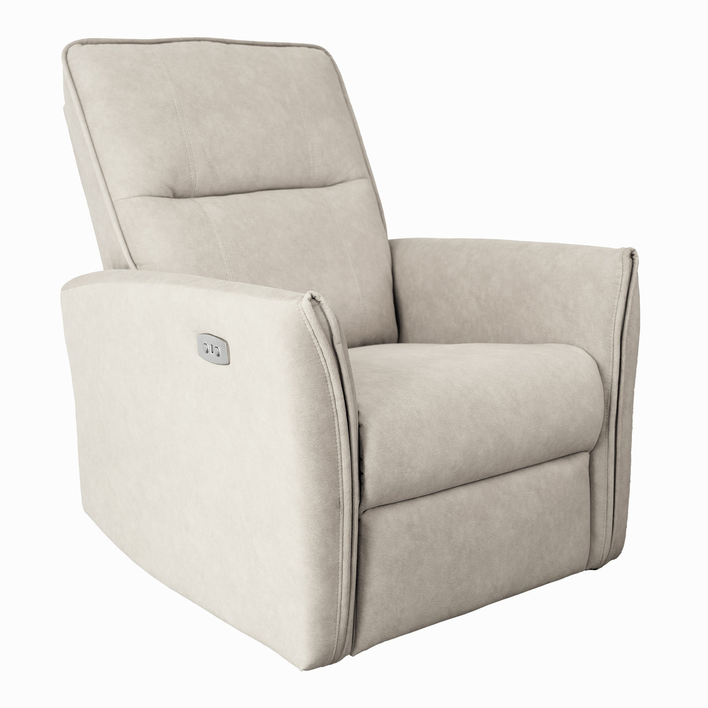 Asheville Cream Suede POWER Recliner Chair