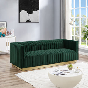 Manuel  Luxury Green Velvet Couch