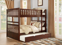 Load image into Gallery viewer, Rowe Cherry Full/Full Bunk Bed with Trundle| B2013