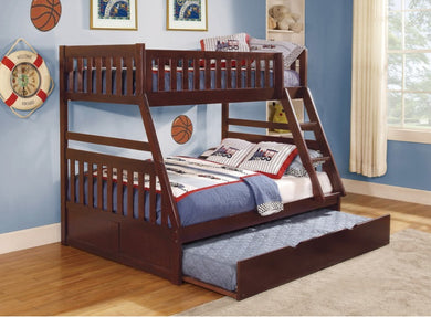 Rowe Cherry Twin/Full Bunk Bed with Trundle| B2013