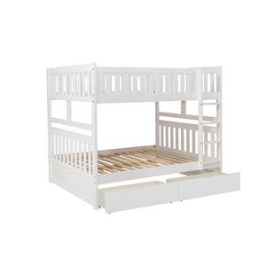 Galen White Full/Full Bunk Bed with Storage | B2053