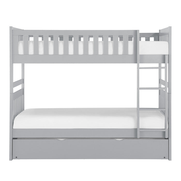 Orion Twin/Twin Grey Bunk Bed with Twin Trundle B2063