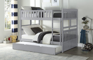 Orion Full/Full Grey Bunk Bed with Twin Trundle B2063