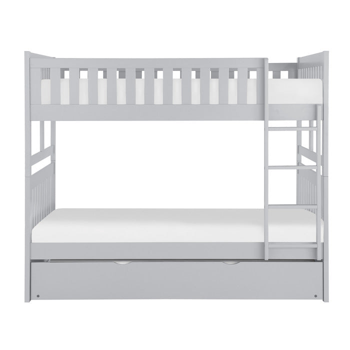 Orion Full/Full Grey Bunk Bed with Twin Trundle B2063