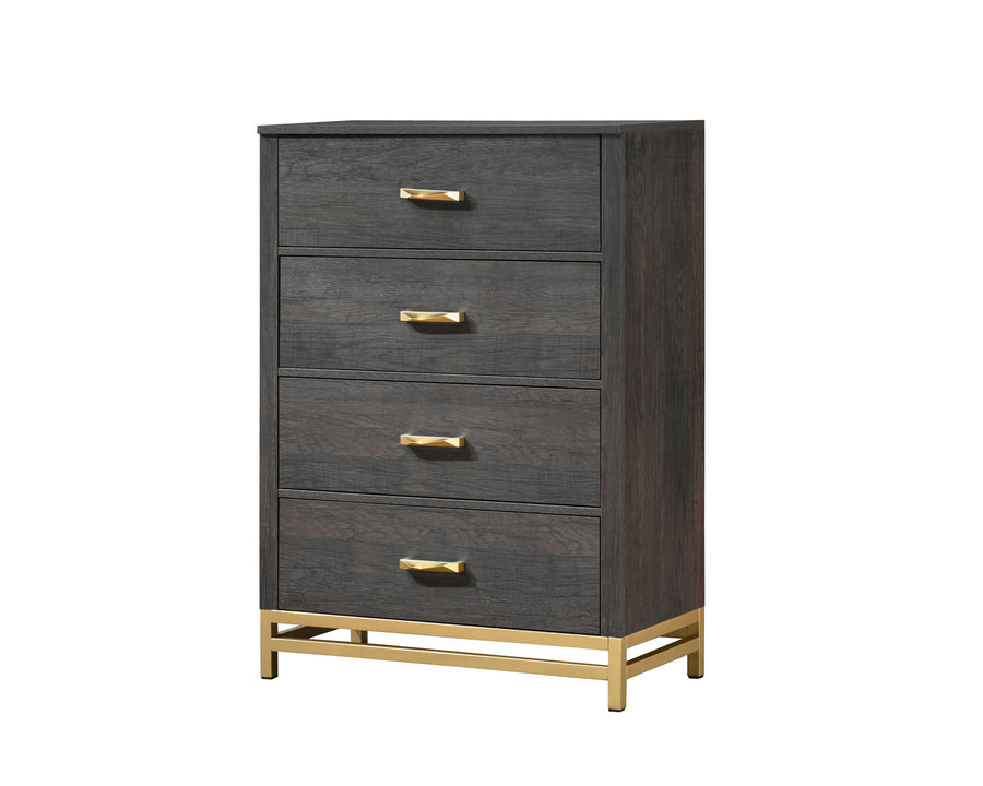 Trevor Brown/Gold Panel Bedroom Set B3350