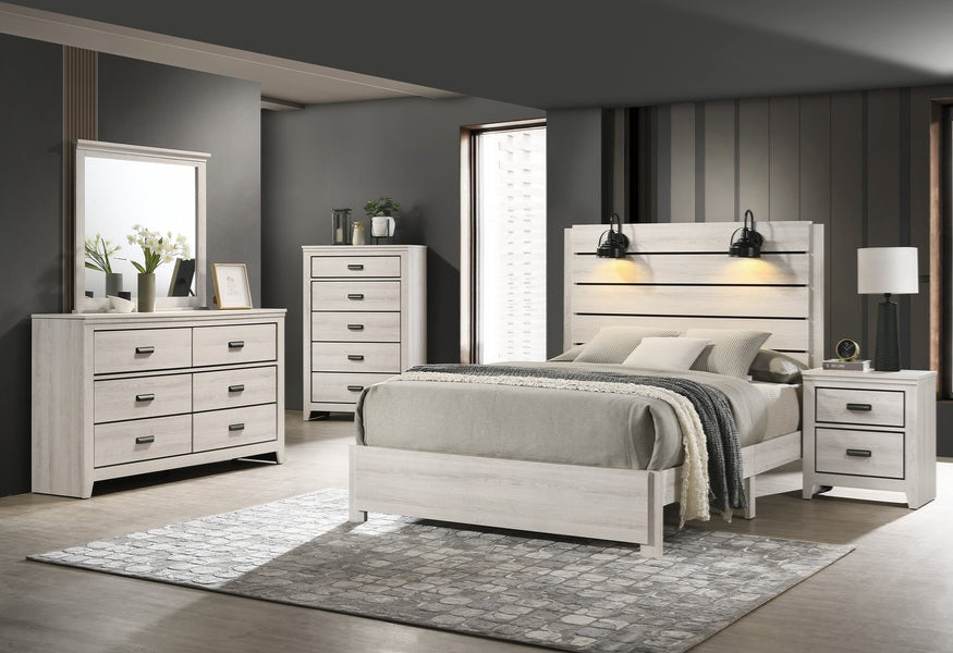 Carter White Platform Bedroom Set B6810