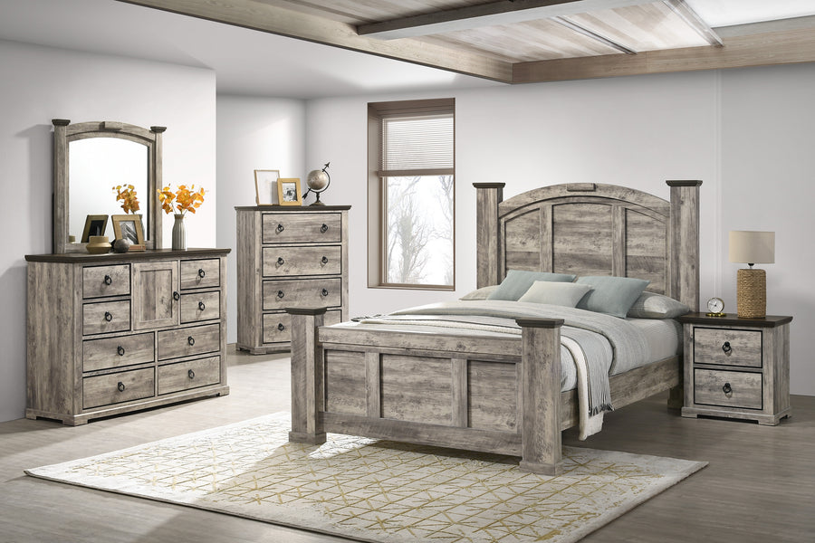 Ella-Mae Beige/Brown Poster Bedroom Set B6840