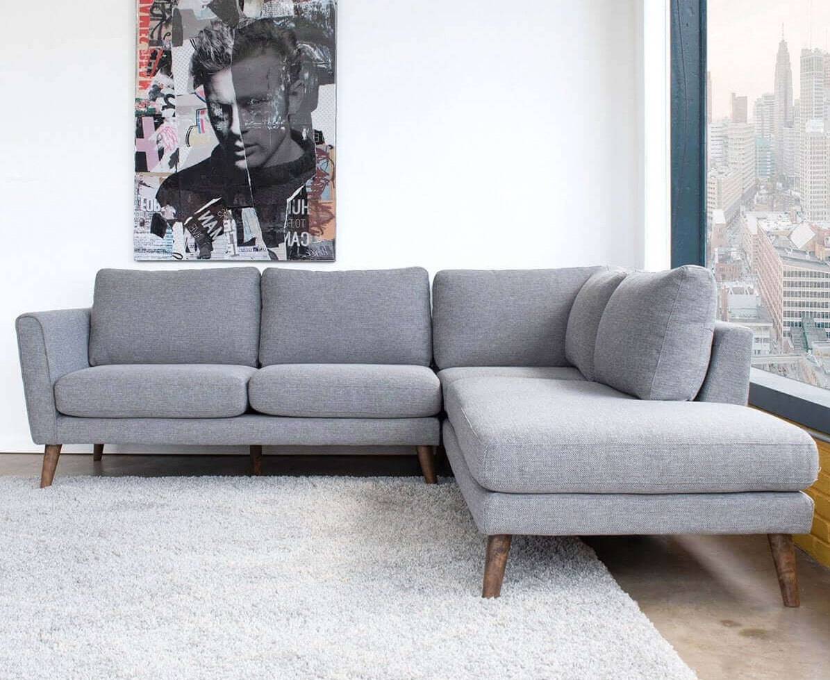 Batres Gray Fabric Sectional Sofa