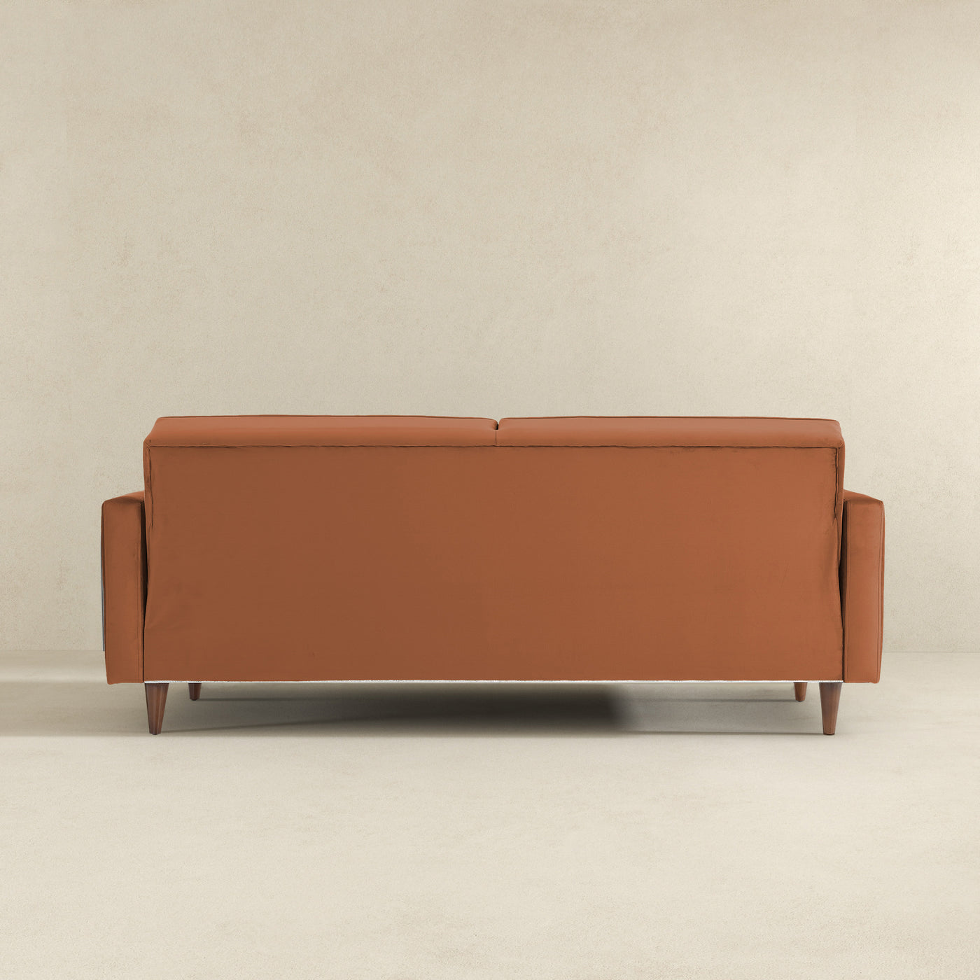 Benara 84" Burnt Orange Velvet Sleeper Sofa