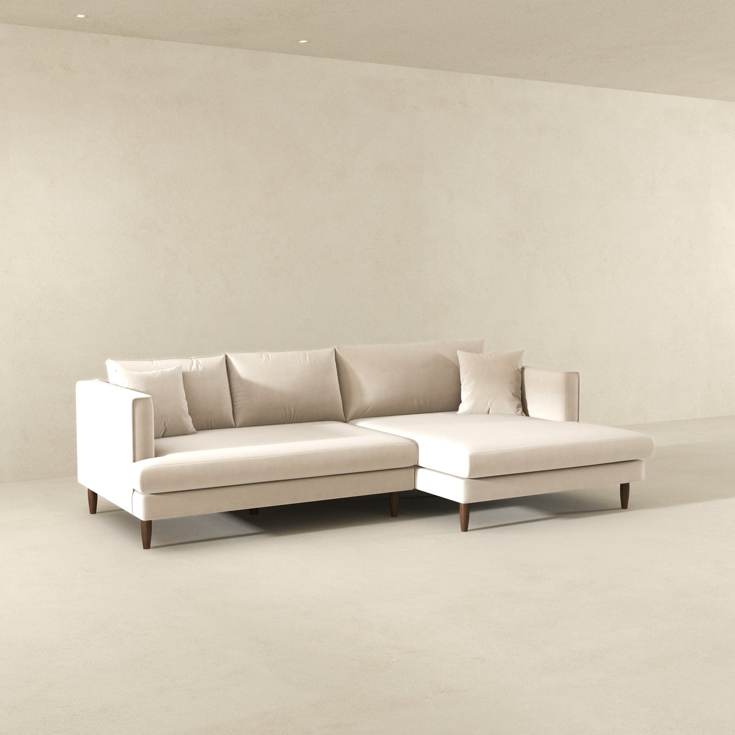 Blake 107" Cream L-Shaped Sectional Sofa Left Facing