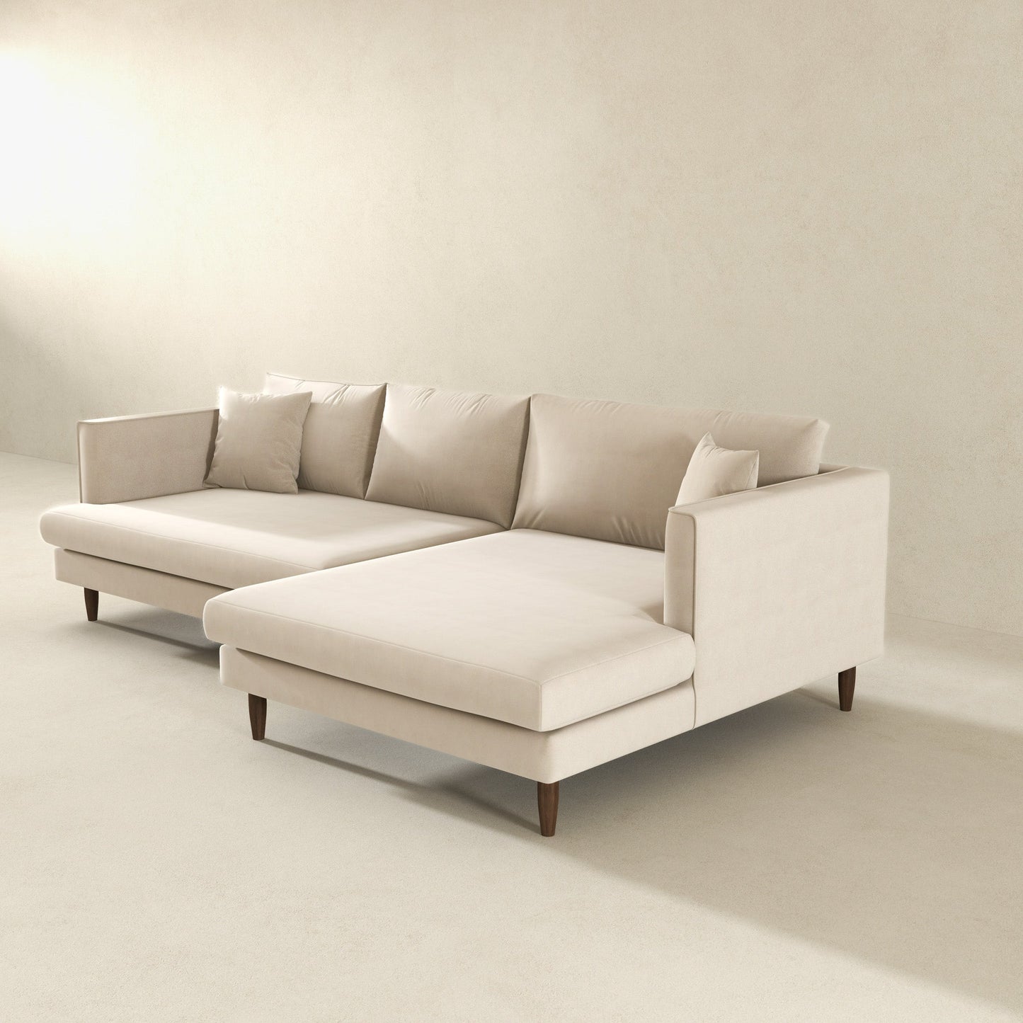 Blake 107" Cream L-Shaped Sectional Sofa Left Facing