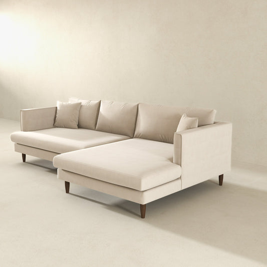 Blake 107" Cream L-Shaped Sectional Sofa Right Facing