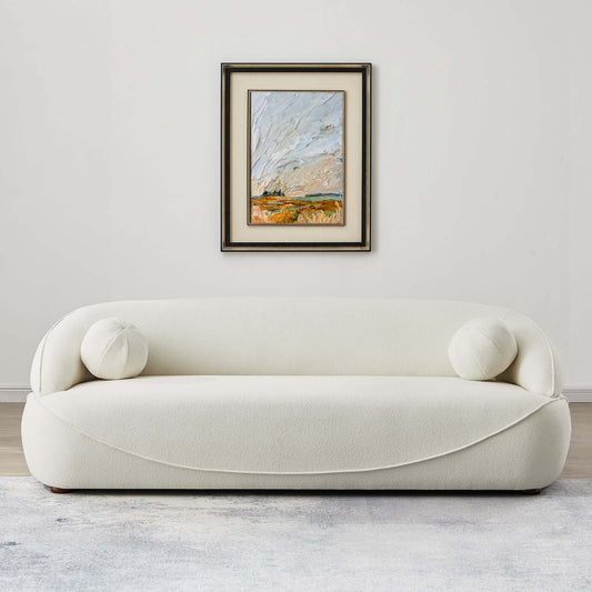 Andrew 84" Cream Japandi Style Boucle Sofa