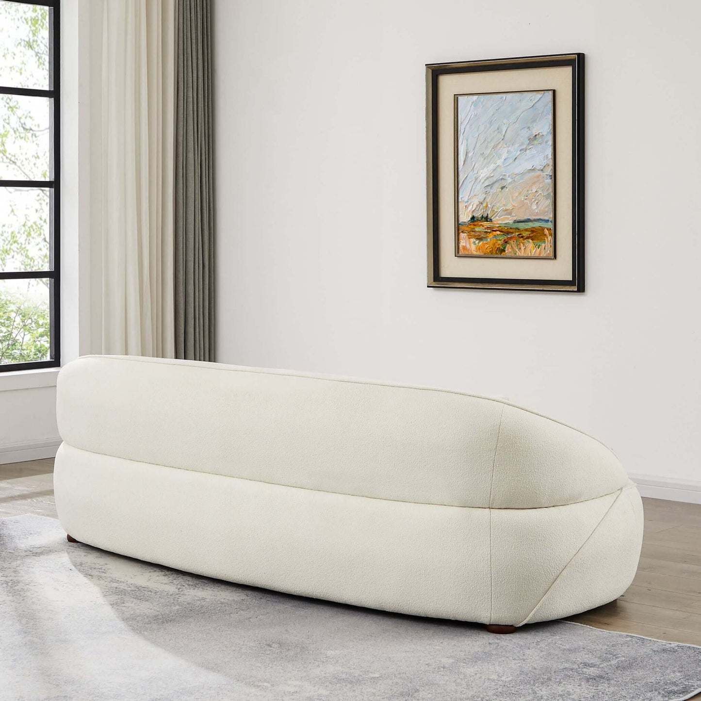 Andrew 84" Cream Japandi Style Boucle Sofa