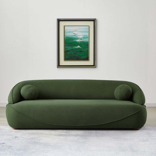 Andrew 84" Green Japandi Style Boucle Sofa