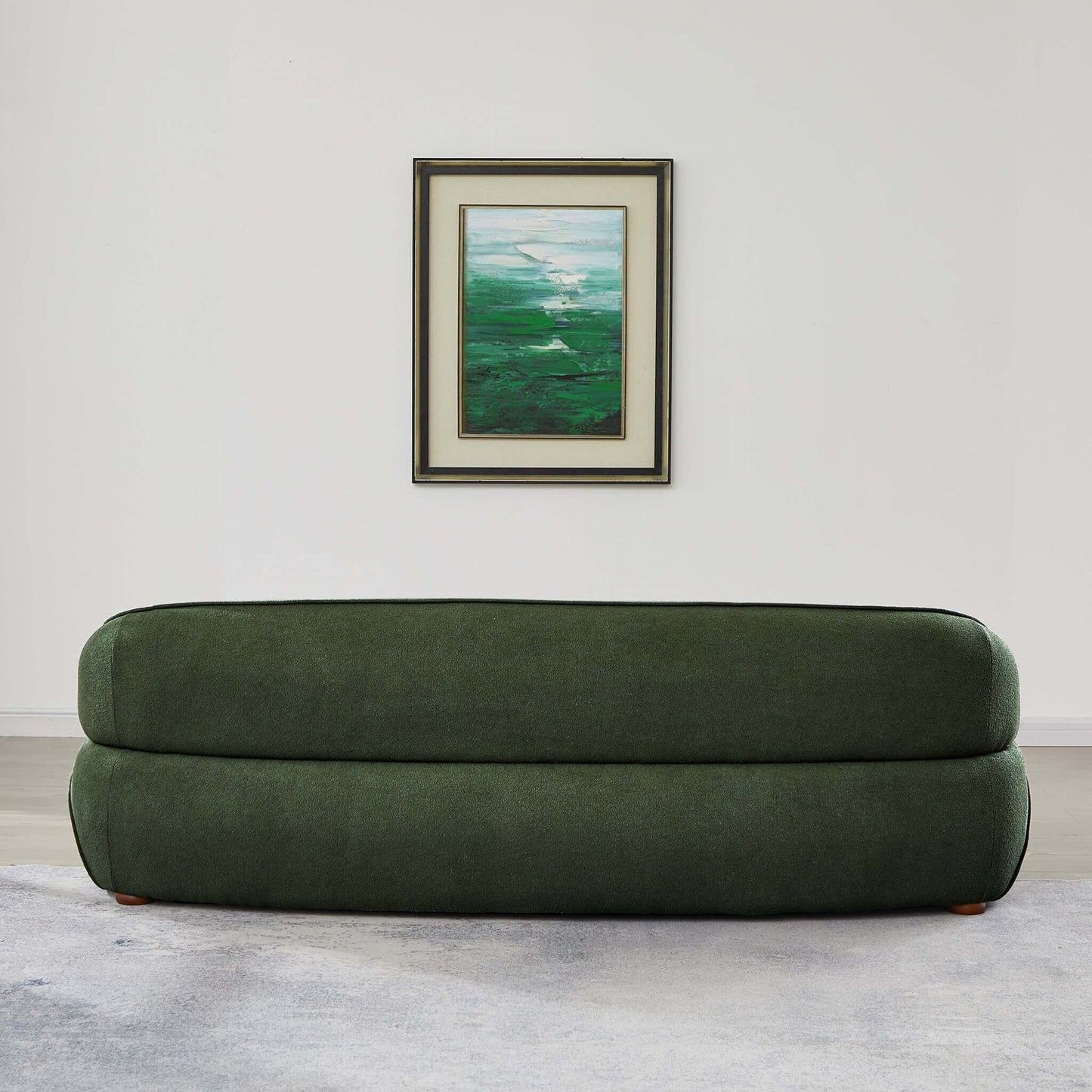 Andrew 84" Green Japandi Style Boucle Sofa