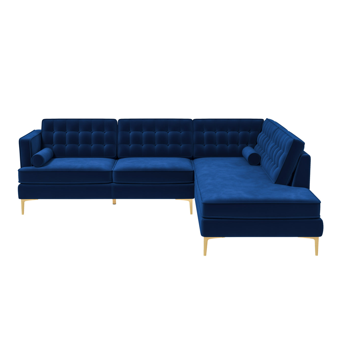 Brooke 101" Dark Blue Mid-Century Modern Sectional