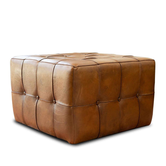 Bonto Mid-Century Modern 27.5-Inch Leather Ottoman